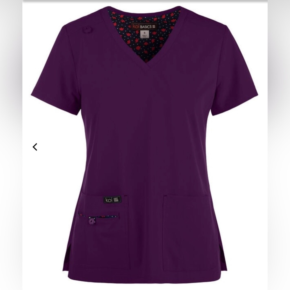 KOI Basics Becca Women’s 4 Pocket Stretch V Neck Scrub Top Size XL NWOT